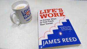 Life's Work Book next to coffee